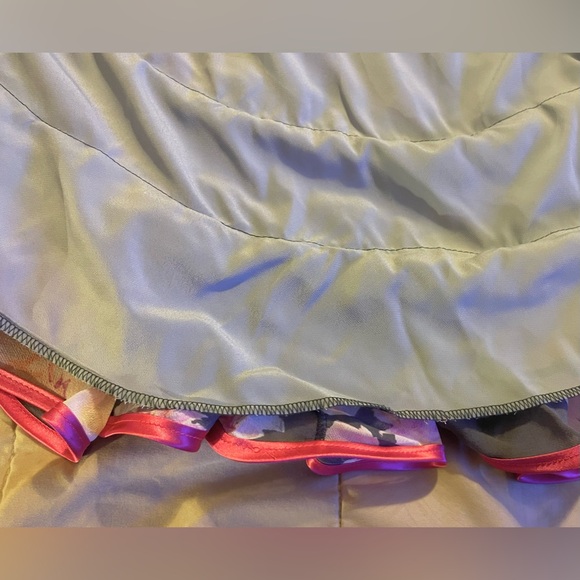 Slate & Magenta Floral Flamenco Dress Handmade in Spain-zipper,v-neck,longsleeve - Picture 11 of 16